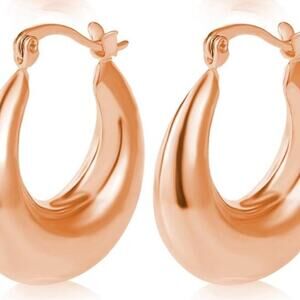 Rose Gold Chunky hoop earrings